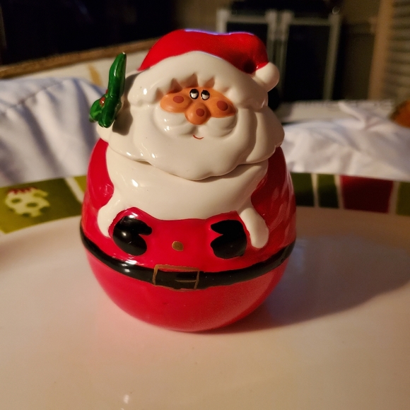 Vintage Ceramic Santa Sugar And Creamer Set OCI Omnibus - Picture 2 of 12